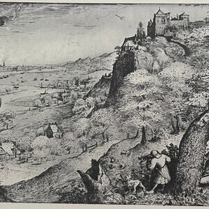 Bruegel, Rabbit Hunt, Landscape, Engraving, Print, Bookplate, Art ~ 241229-WH 70